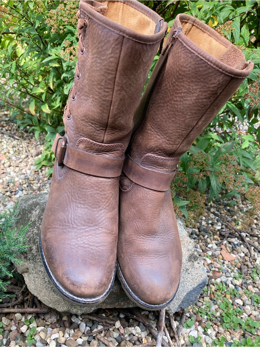 Sofft Size 7.5 Belmont brown leather mid calf moto engineer style boot - Picture 11 of 11